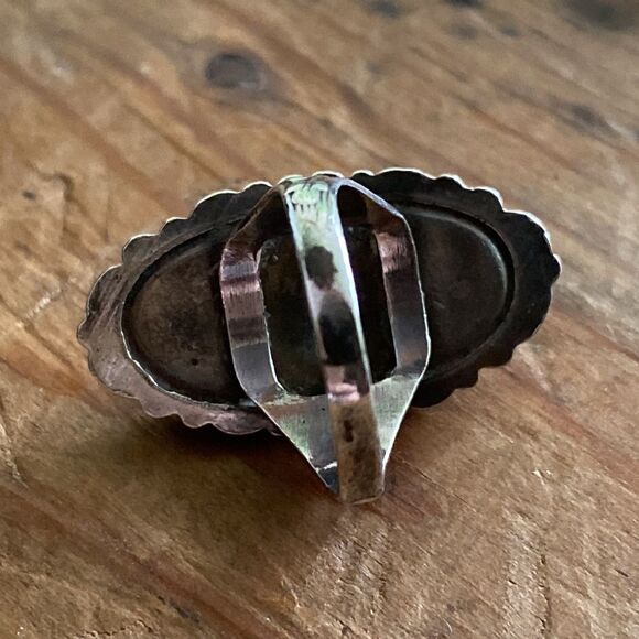 💛 Unique Vintage Sterling Silver Mother of Pearl Ring - Picture 9 of 9